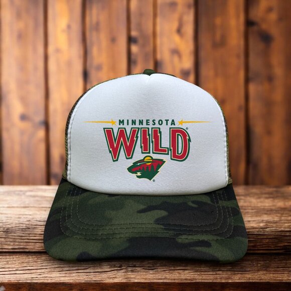 Unbranded Other - Minnesota Wild Mens Trucker Hat Camo Snapback St. Paul Hockey Team Ball Cap